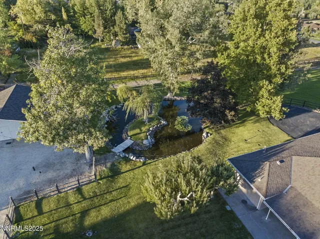 a view of swimming pool from a yard