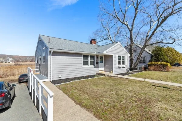 a view of a house with a patio
