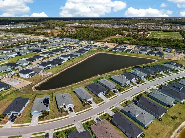 an aerial view of a city