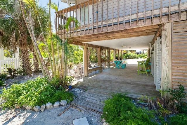 a view of outdoor space deck and garden
