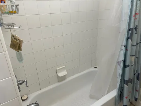 a close up of a bathtub