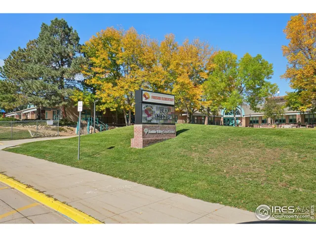 a view of a park with large trees