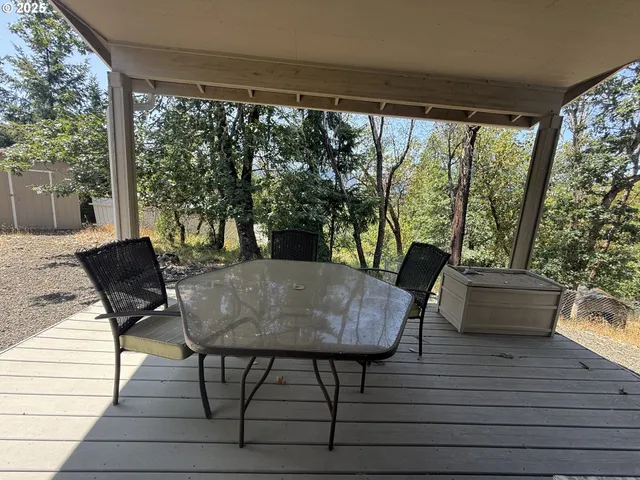 a view of porch with seating space