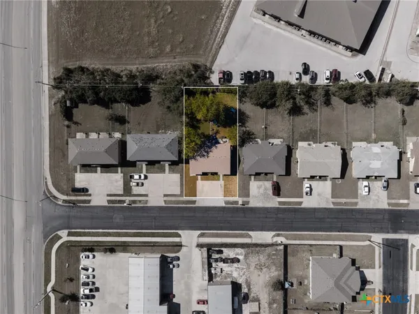 an aerial view of multiple houses