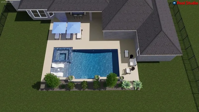 an aerial view of a house