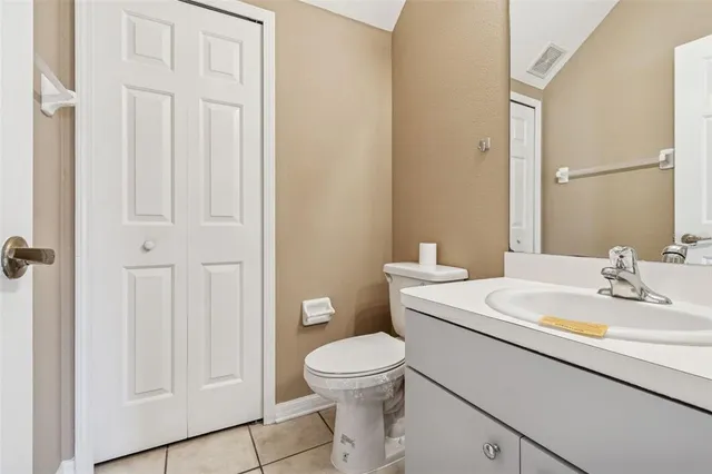 an aerial view of a swimming pool patio and mountain view
