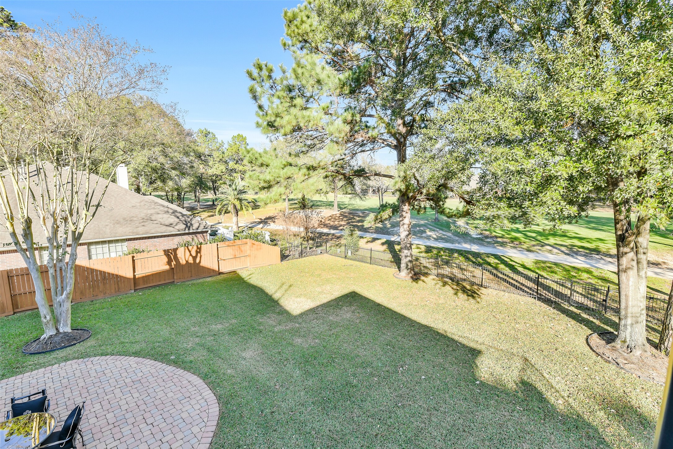 25247 Bull Ridge Drive Porter, TX 77365 - Photo 28 of 50 A view of your large manicured yard from the balcony deck.