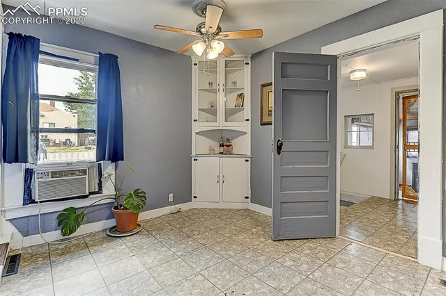 a view of an entryway with a window