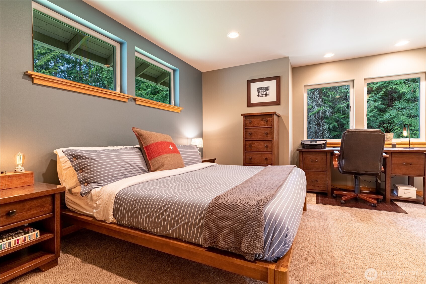 744 Tarte Road Friday Harbor, WA 98250 - Photo 15 of 35 a bedroom with a bed chair and window