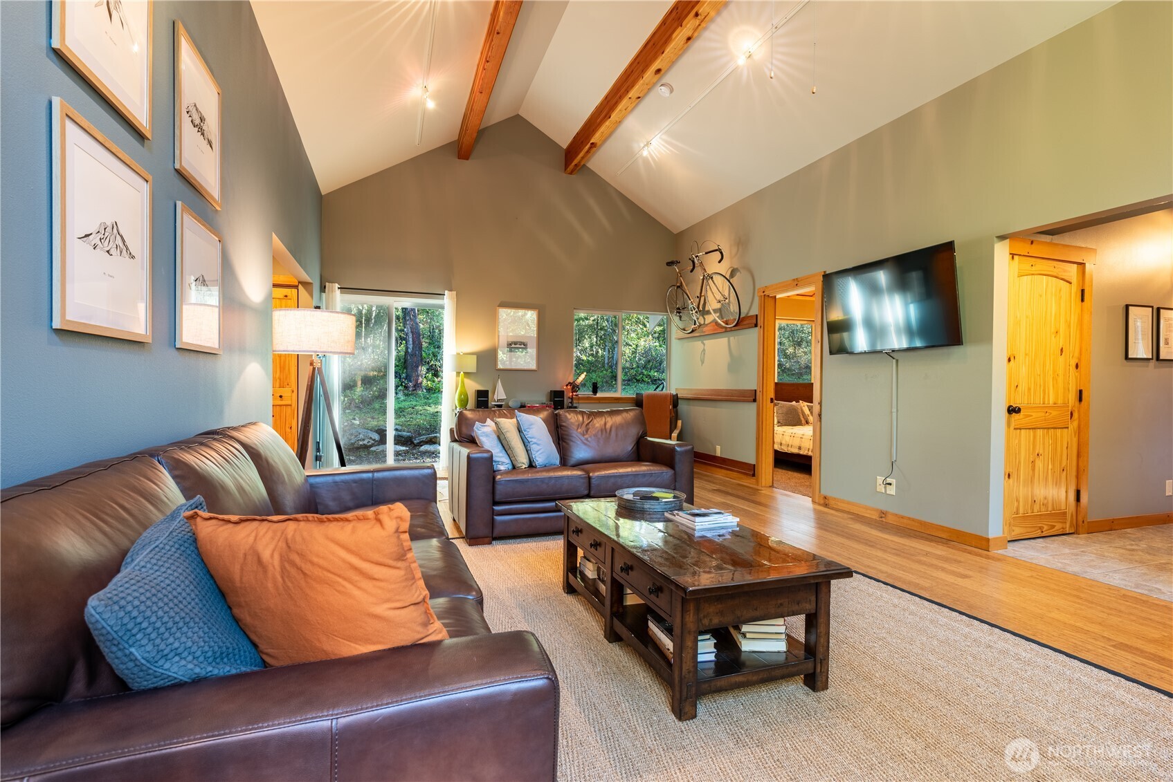 744 Tarte Road Friday Harbor, WA 98250 - Photo 20 of 35 a living room with furniture and a flat screen tv