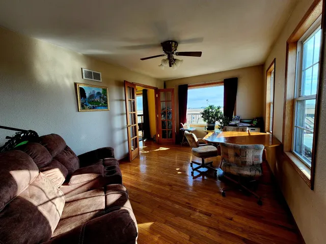 a view of outdoor space with seating area