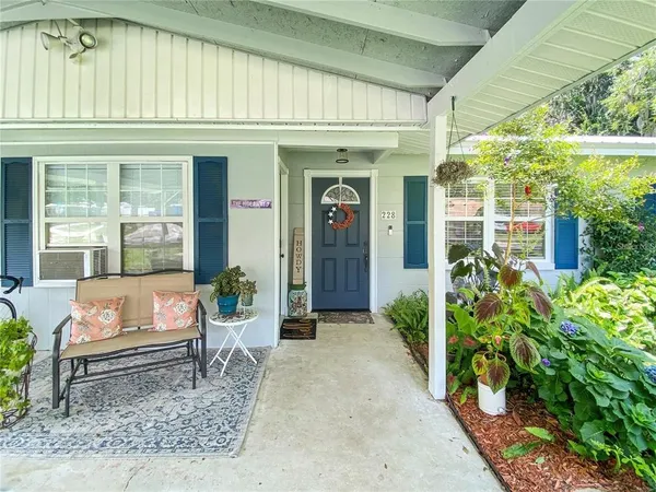 a house view with a outdoor space