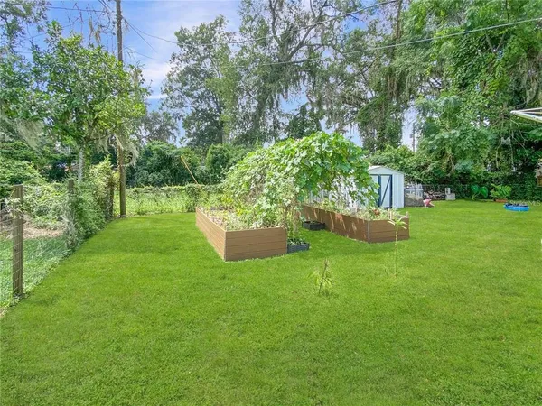 a view of a backyard