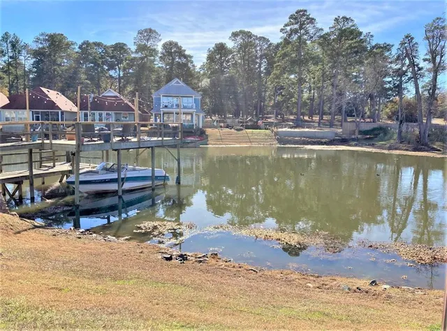 a view of a lake with houses