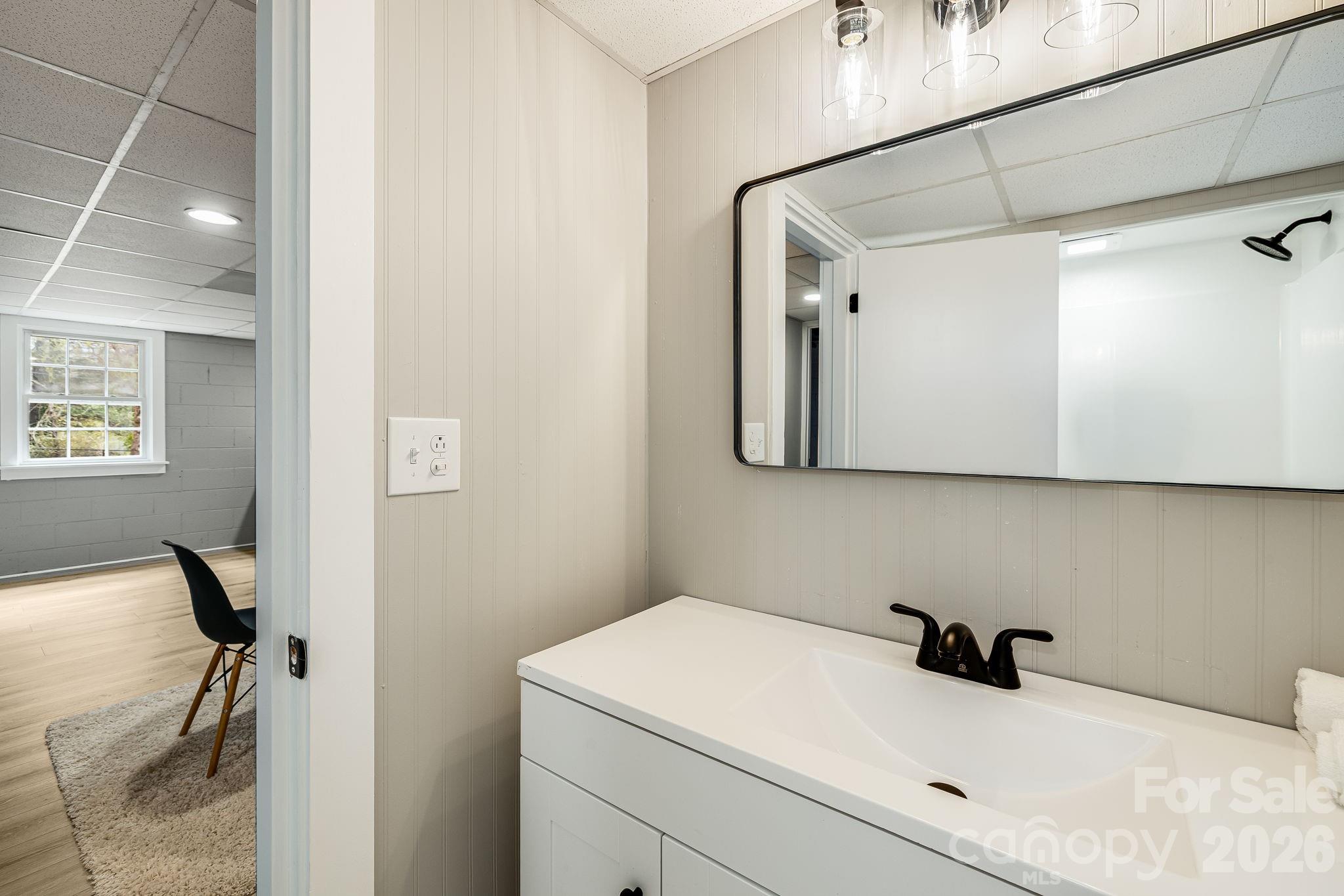 107 Balsam Road Hendersonville, NC 28792 - Photo 33 of 44 a bathroom with a sink and a mirror