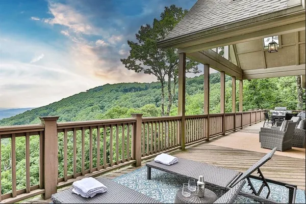 a view of a patio on the roof deck