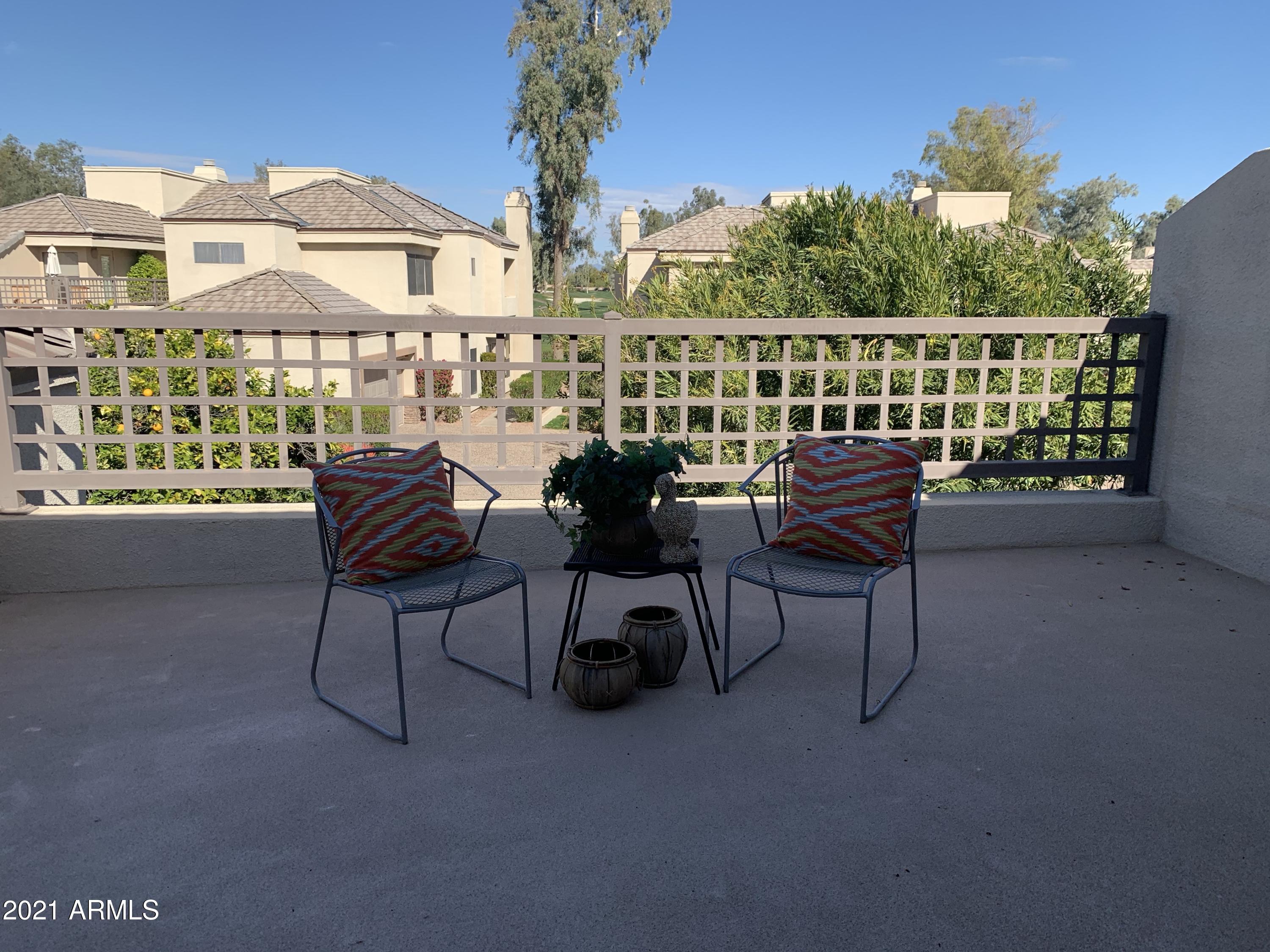 7272 East Gainey Ranch Road, Unit 114 Scottsdale, AZ 85258 - Photo 55 of 70 LARGE PATIO OFF GUEST BED W GOLF VIEWS
