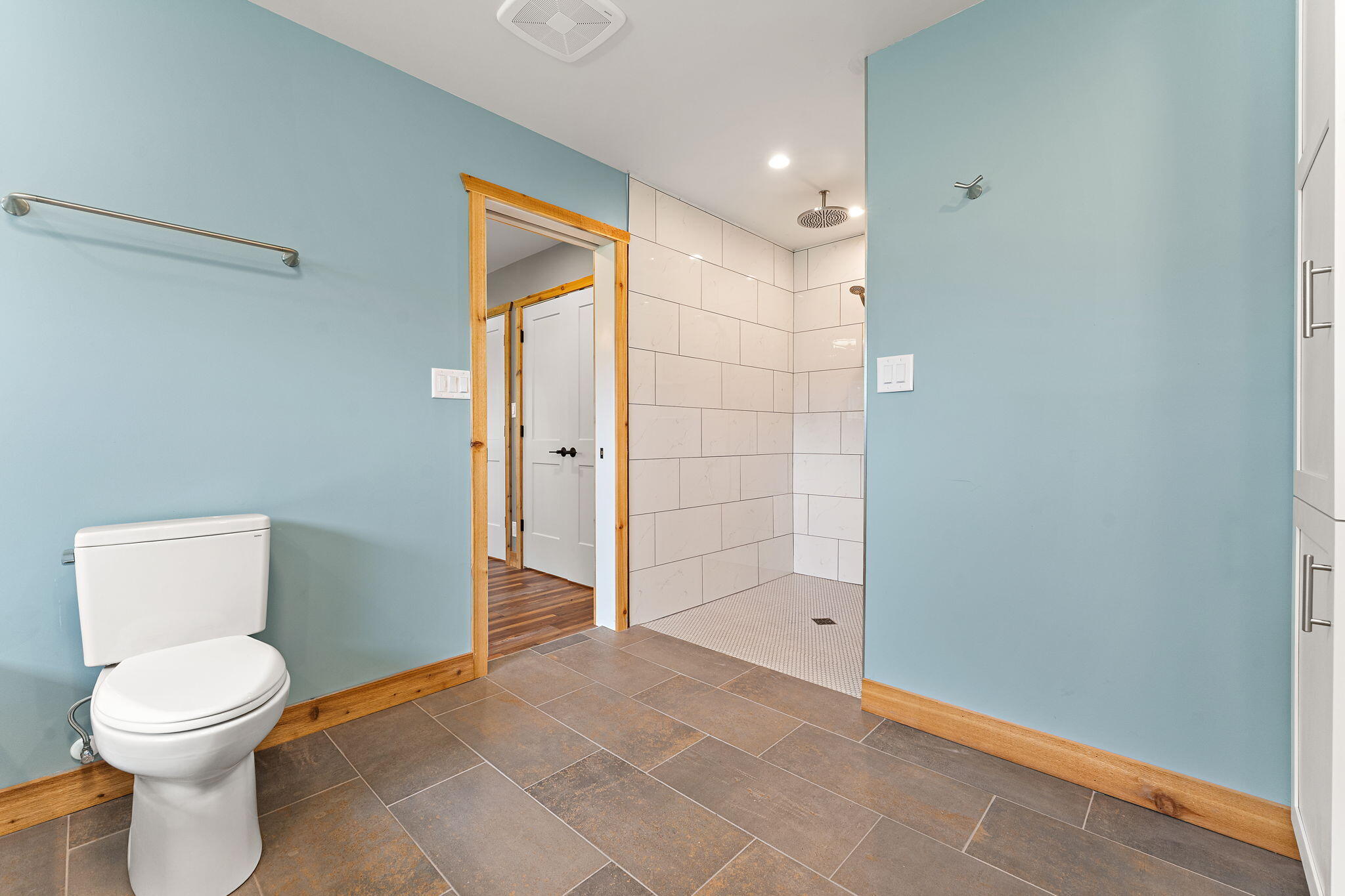 6631 Beach Street Knox, IN 46534 - Photo 19 of 41 a bathroom with a toilet and a shower