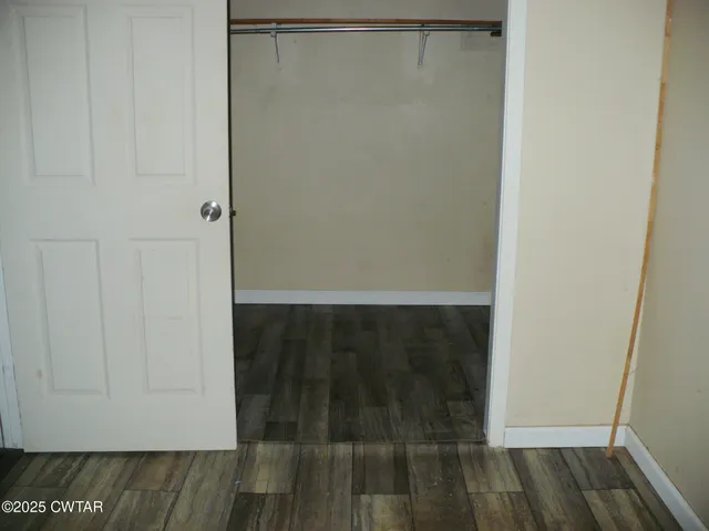 a view of wooden door