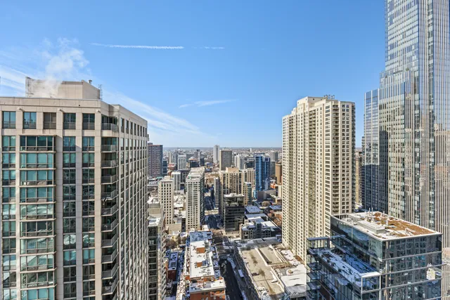 a view of a city with tall buildings