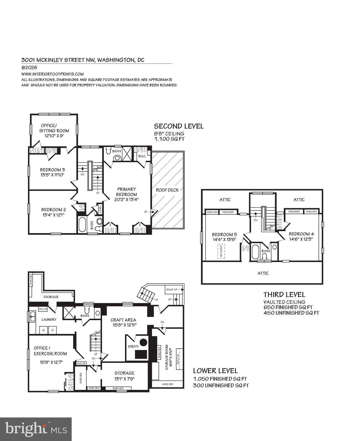 3001 McKinley Street Northwest Washington, DC 20015 - Photo 18 of 18 Floor plans - 2nd, 3rd & lower lvls