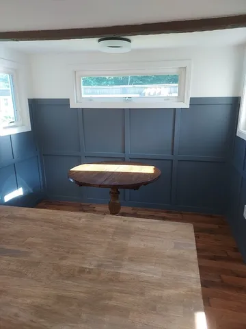 a living room with a table