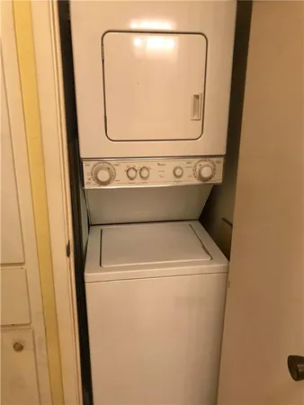 a close up view of washer and dryer