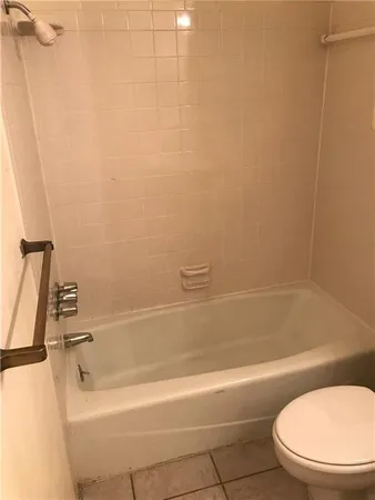 a bathroom with a toilet and a bathtub