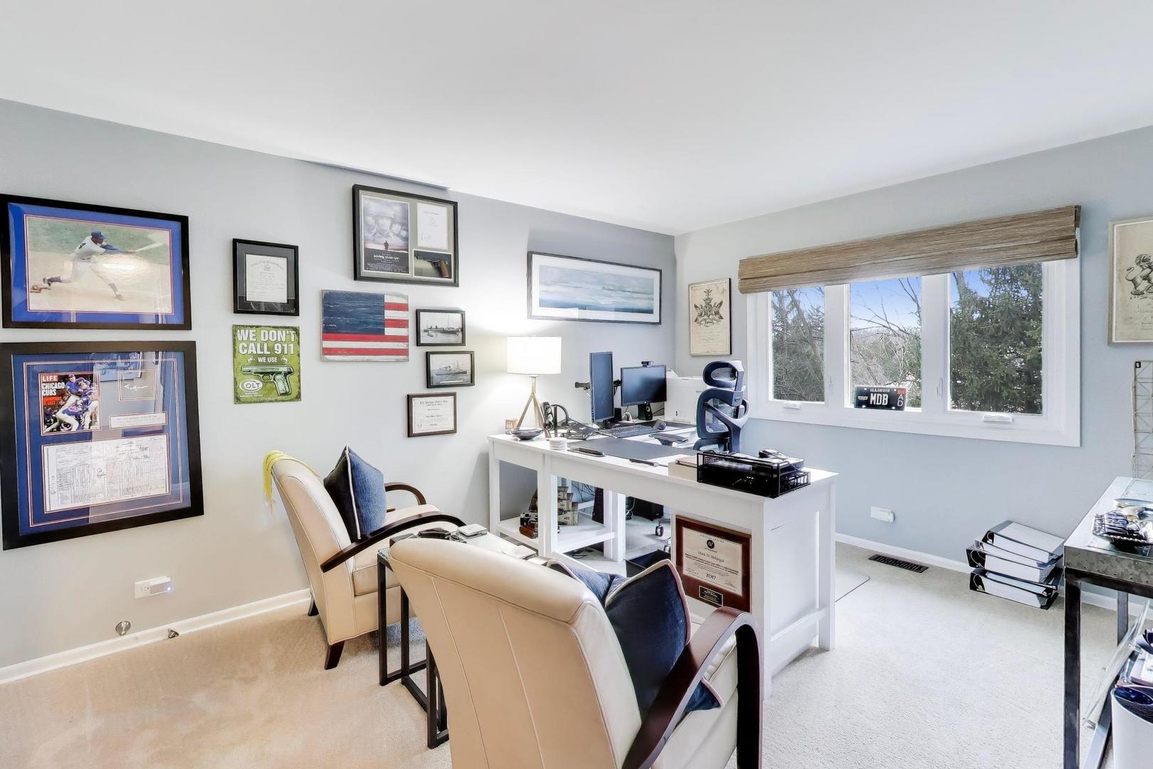 22 Rodeo Drive Burr Ridge, IL 60527 - Photo 26 of 46 a view of a workspace with a window and lounge chair