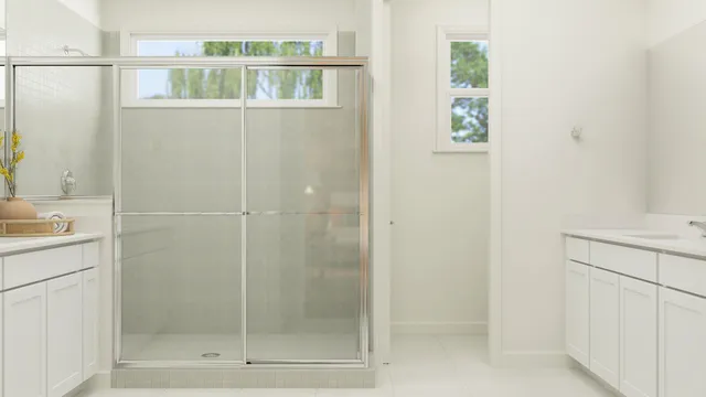 a bathroom with a shower