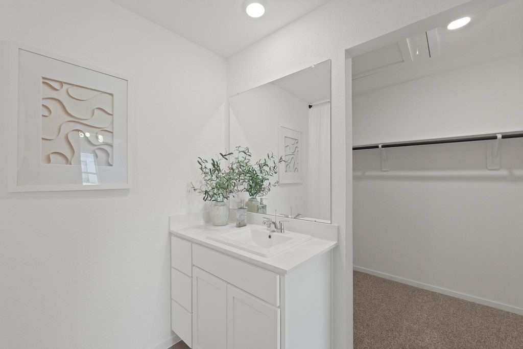 24114 Chirp Street Splendora, TX 77372 - Photo 11 of 22 a bathroom with a sink and a mirror
