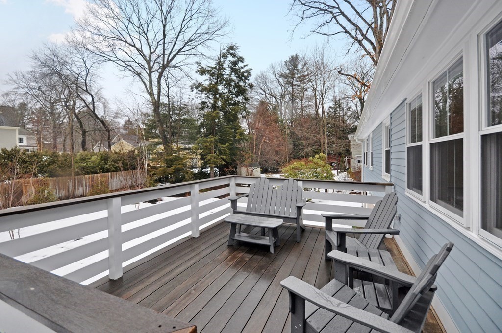 34 Fairbanks Road Lexington, MA 02421 - Photo 17 of 41 a view of balcony with wooden floor and outdoor seating