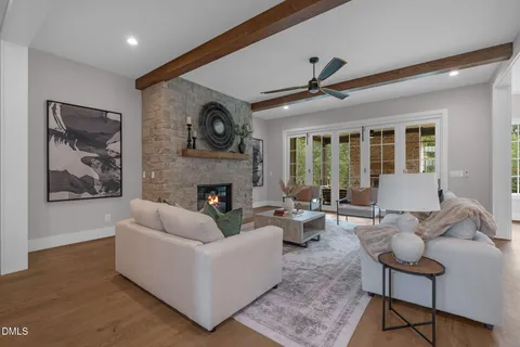 a living room with furniture