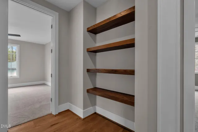 an empty room with a window