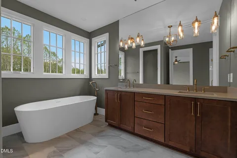 a outdoor space with furniture and a fireplace