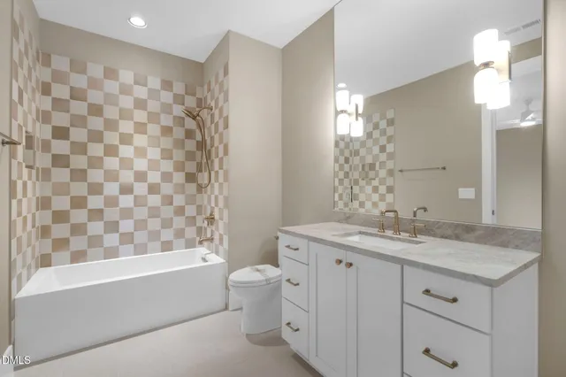 a view of a city with lush green forest