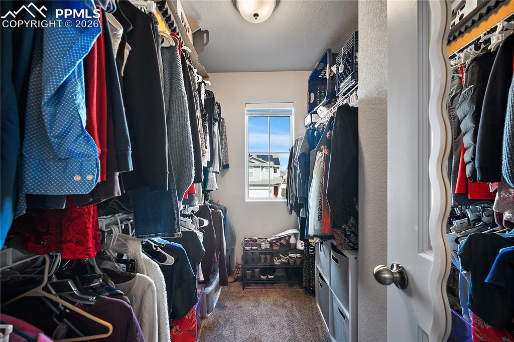 4295 Samaritan Loop Colorado Springs, CO 80916 - Photo 25 of 50 a view of walk in closet with clothes and shoes