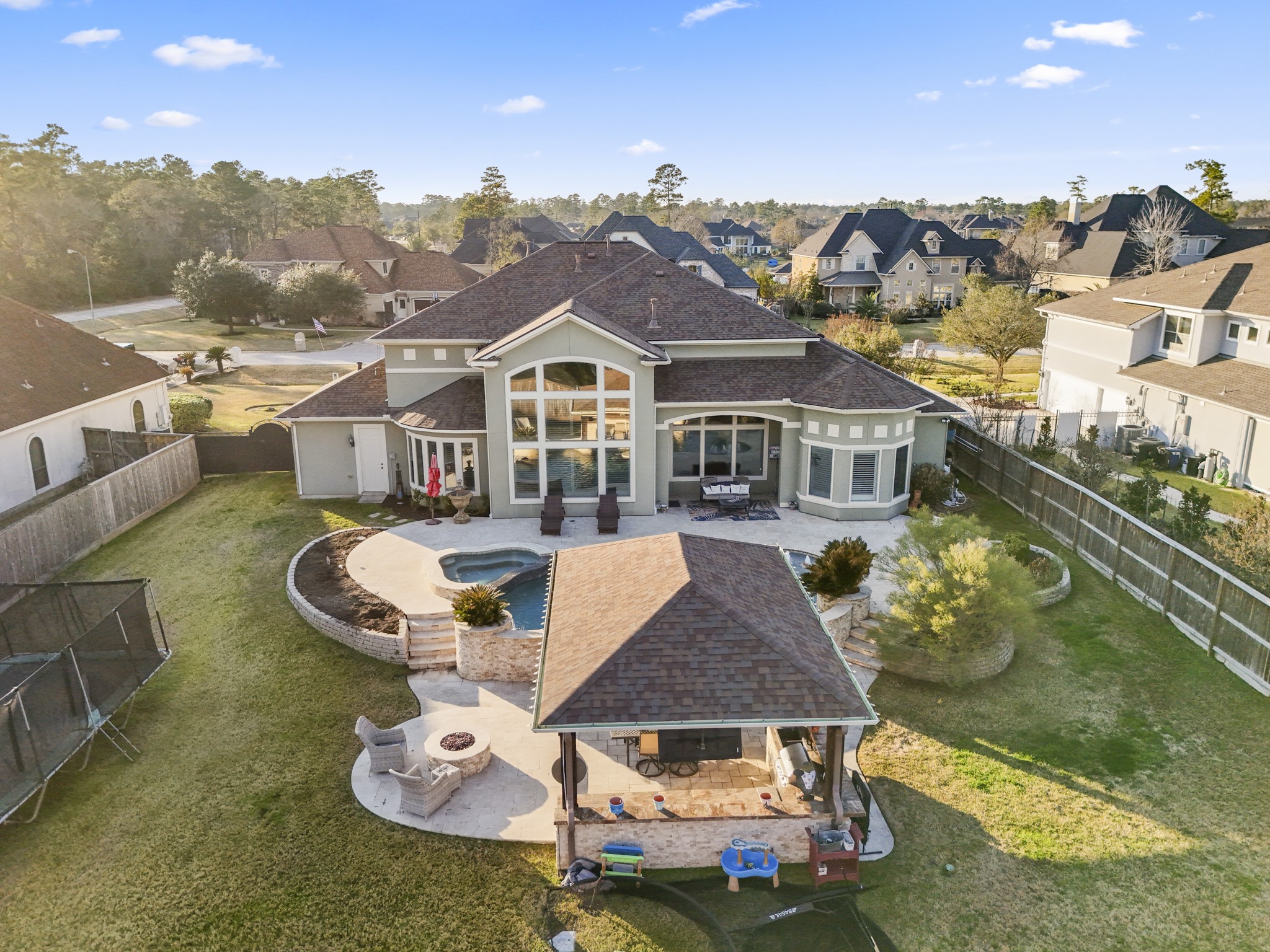 25606 Windy Isle Court Spring, TX 77389 - Photo 4 of 45 an aerial view of a house with swimming pool garden and patio