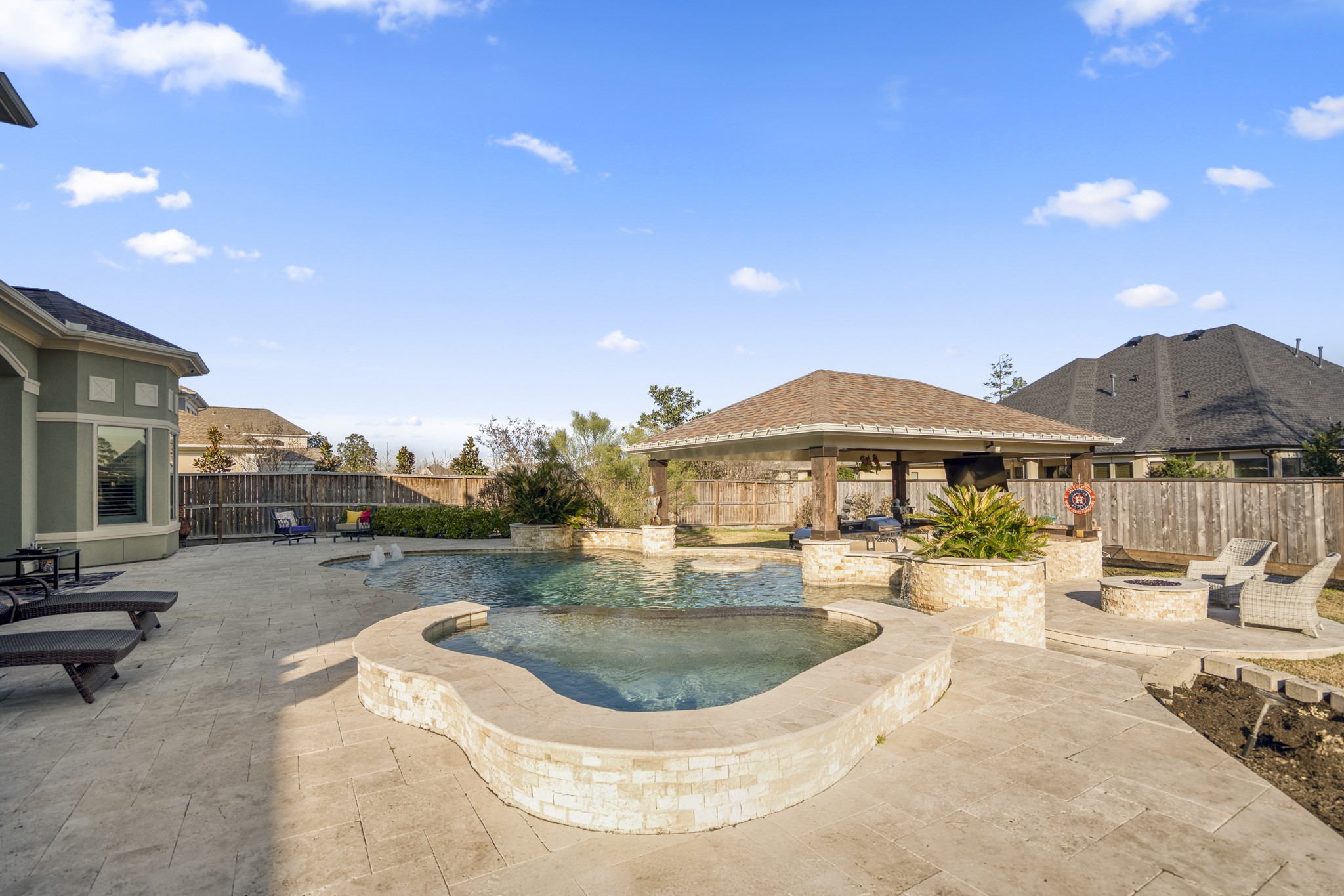 25606 Windy Isle Court Spring, TX 77389 - Photo 41 of 45 a view of a house with swimming pool and sitting area