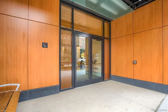 a view of entrance gate of building