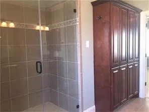 a bathroom with a shower