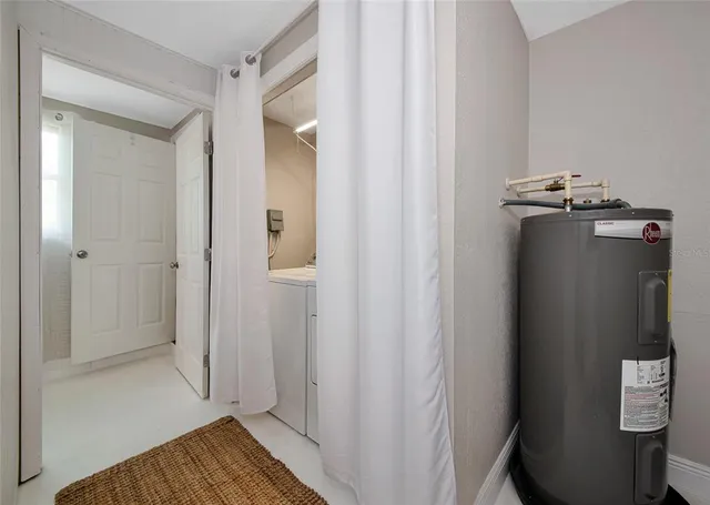 a view of a bathroom from a hallway