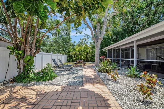 a backyard of a house with lots of green space