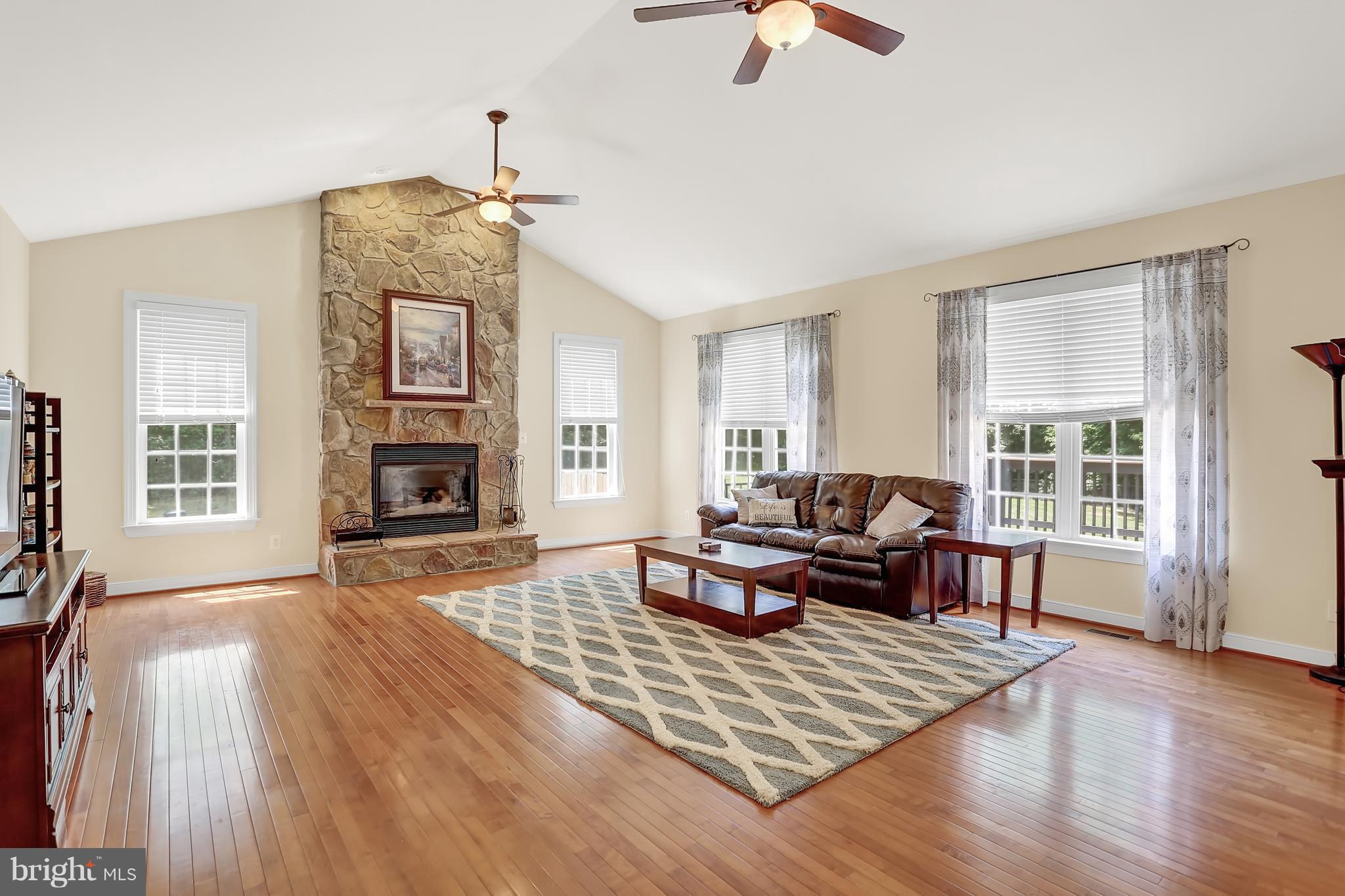 26 Marsh Run Road Fredericksburg, VA 22406 - Photo 4 of 30 Vaulted Family Room with Stone Fireplace
