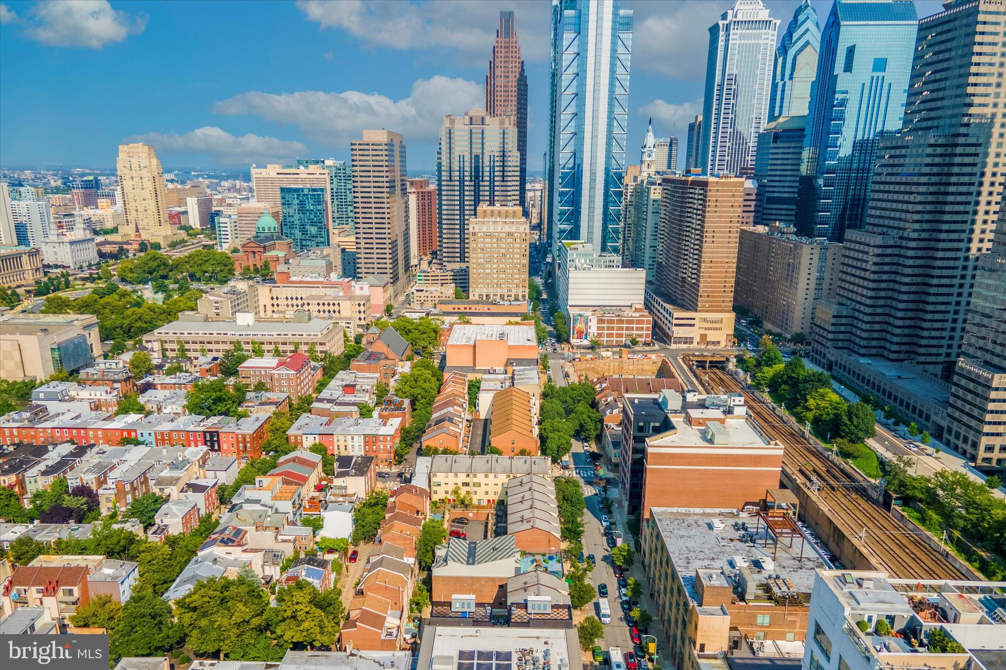 2114 Appletree Street Philadelphia, PA 19103 - Photo 57 of 63 Aerial view with city skyline