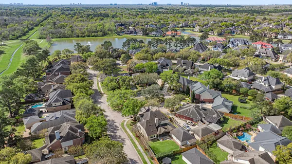 a view of a park with swings