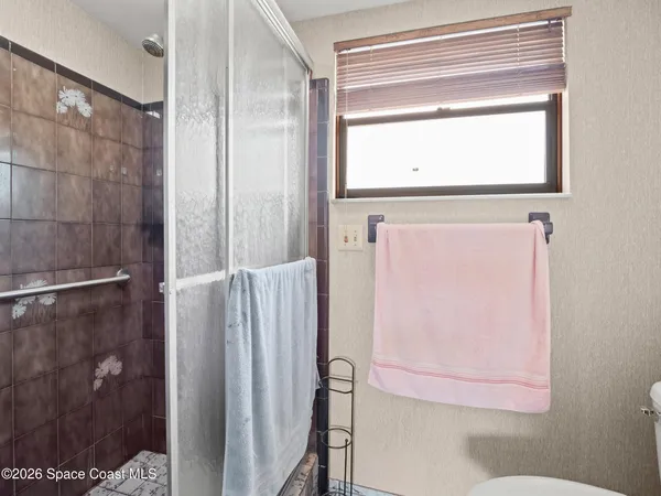 a bathroom with a shower