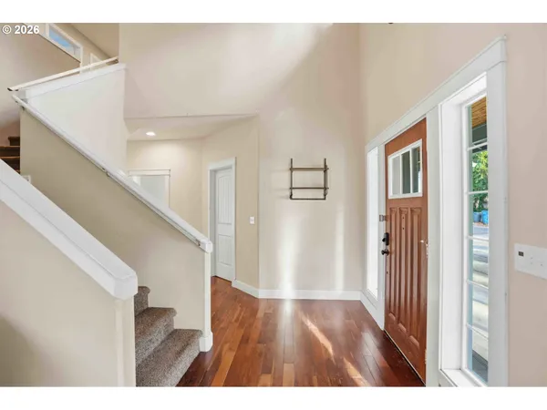a view interior of a house with wooden floor