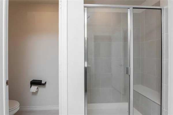 a bathroom with a shower