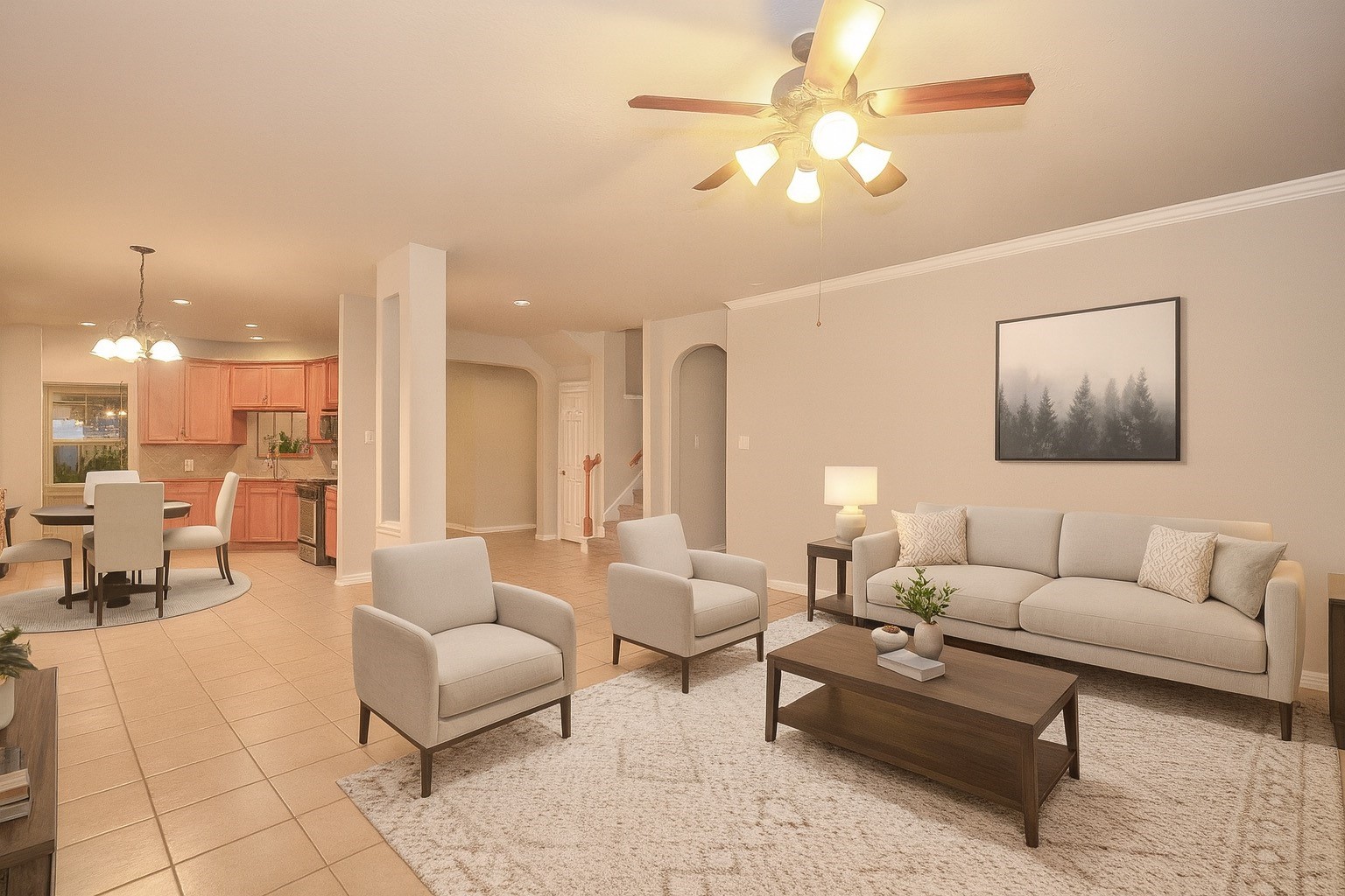 4907 Trailing Clover Court Houston, TX 77084 - Photo 2 of 15 a living room with furniture and a chandelier